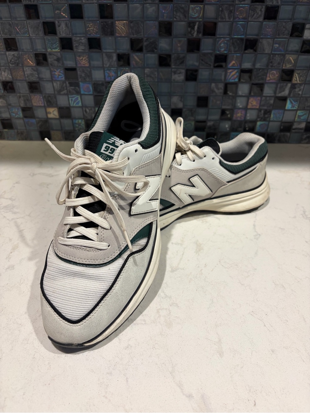 Malbon Golf × New Balance 997G "White Green" golf shoes Men’s Size 11